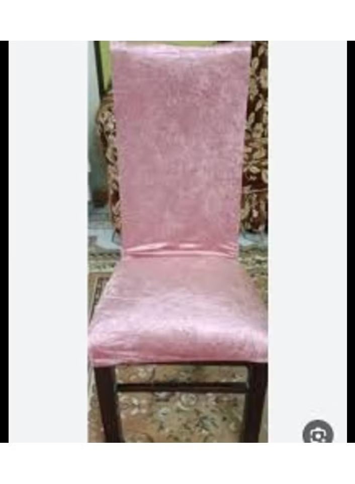 Velvet Dining Cair Cover (6 Pieces)cashmere - Image 2